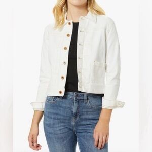 Ag Adriano Goldschmied White Cropped Jean Jacket